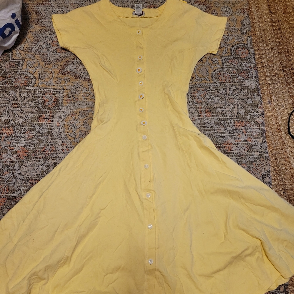 vintage yellow flowy dress
